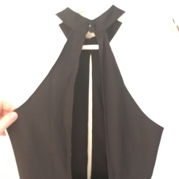 Front slit, part open back skater dress - Picture 2 of 5